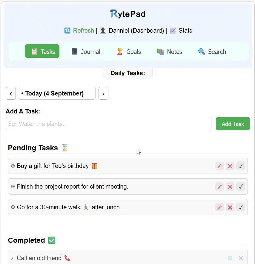 Daily Tasks Guide